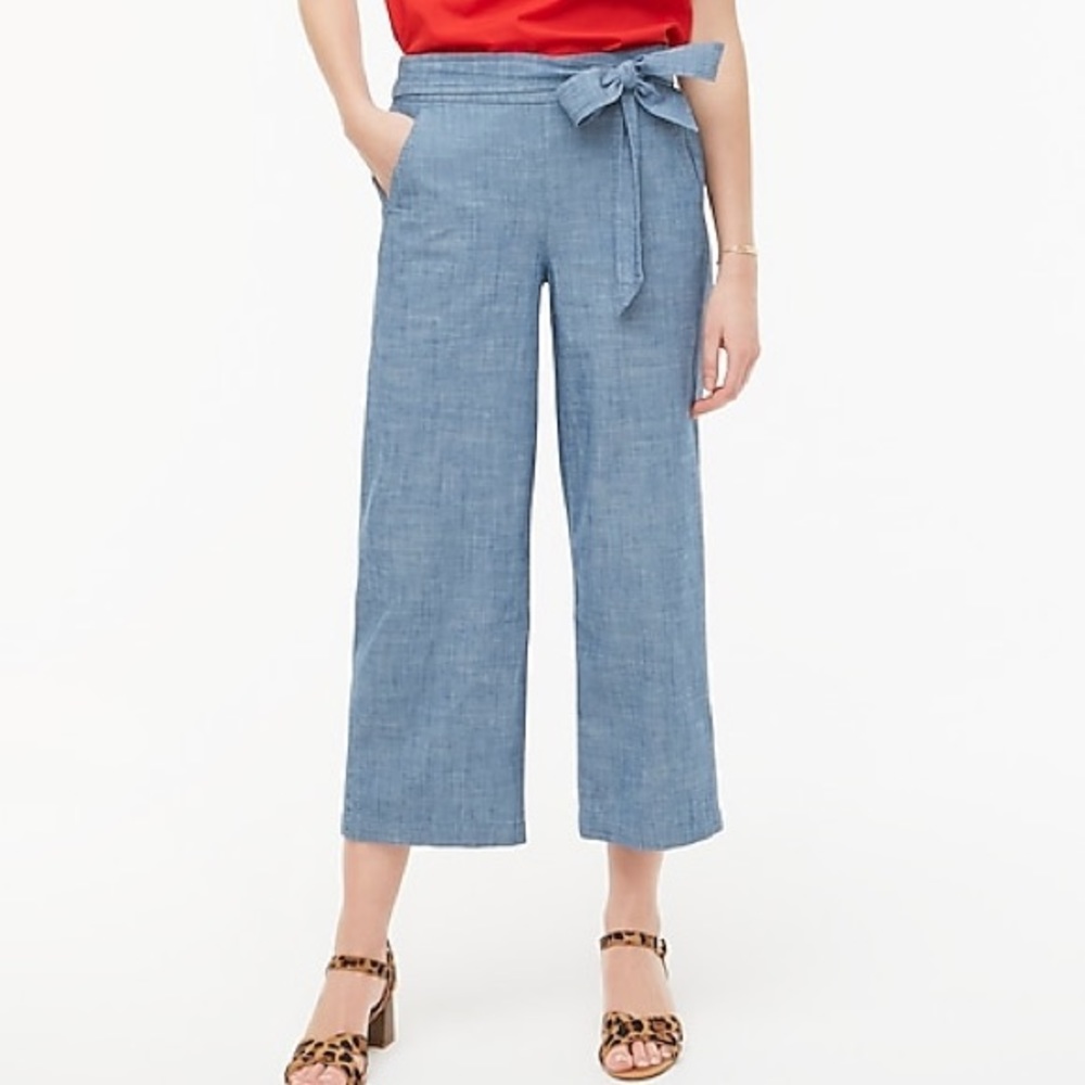 J. Crew NWT chambray tie-waist pant🔥😍🌴